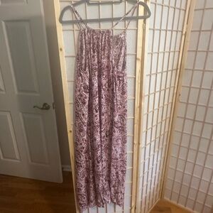 GAP Pink and White Patterned Midi Dress